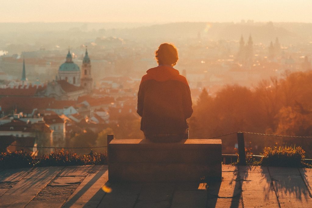 person, sit, bench, alone, sitting, human, city view, viewpoint, solitary, solitude, wooden bench, alone, alone, alone, alone, alone, human